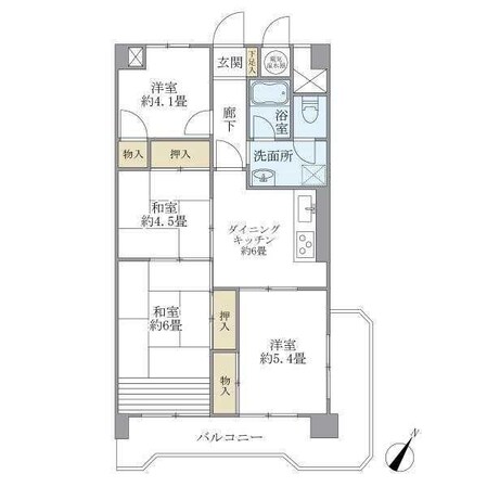 西葛西駅 徒歩8分 4階の物件間取画像